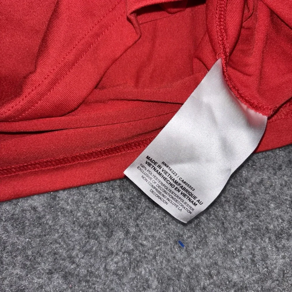 Nike Dri Fit Shirt Mens Xxl Red Long Sleeve Athletic Stretch Training Gym Swoosh